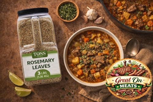 TOSS Dried Rosemary Leaves, 3 LB Herbs Perfect for Seasoning and Spices Blends for Grilling and Cooking
