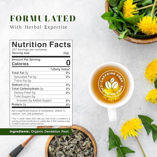 OxifyOrganic Dandelion Root Herbal Loose Tea- 16 oz (16 oz, Dandelion Root)