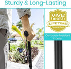 Vive Folding Cane - Foldable Walking Cane for Men, Women - Fold-up, Collapsible, Lightweight, Adjustable, Portable Hand Walking Stick - Balancing Mobility Aid - Sleek, Comfortable