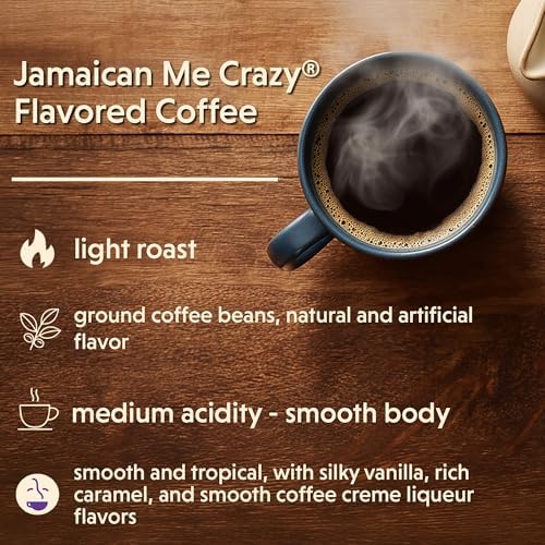 Coffee Bean Direct Jamaican Me Crazy® Flavored, Ground Coffee, 5 Pound Bag (Pack of 1)