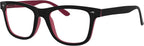 Eyekepper Readers Square Large Lenses Spring-Hinges Reading Glasses Women Black-Red +2.00