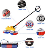 Solar Panel Cleaning Brush, Replaceable Brush Head Device, Dual Head&Roller Brush, photovoltaic Panel Cleaning Equipment, Outdoor Washing Equipment (11FT, Lithium Battery)