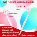 Mini Disposable Toothbrushes with Toothpaste and Toothpick, Tongue Cleaners, Reduce Bad Breath, Tongue Scraper, Prepasted Toothbrush, Pick for Work or Travel (Mint, 20pcs)