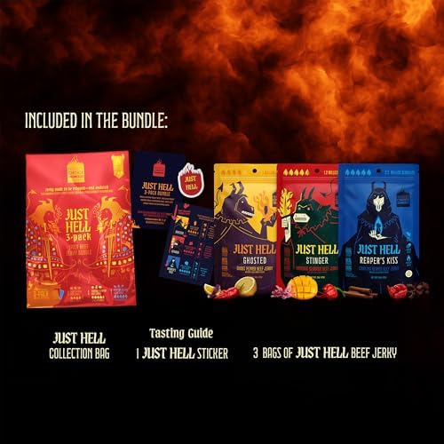 People’s Choice Beef Jerky - Just Hell Spicy – Ghost Pepper, Scorpion & Carolina Reaper – Real Chile Heat, No Extracts – Warning: Very Spicy - 2.0 OZ (3-Pack)
