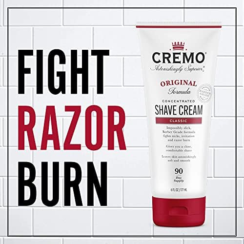 Cremo Barber Grade Original Shave Cream and Refillable Razor System - Shaving Kit for Men, Fights Nicks, Cuts and Razor Burn, 6 Fl Oz