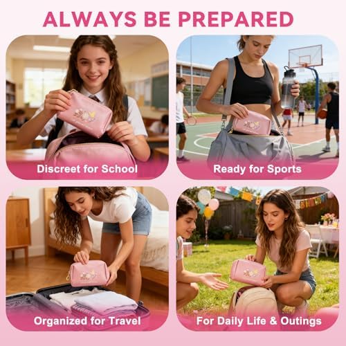 First Period Kit for Girls 9-12.Tween Period Starter Kit with spare Underwear, Educational Guide & Card in Gift Box - Thoughtful Puberty Gift (S)