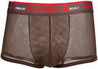 Men Mesh Boxer Briefs Sexy See Through Underwear Breathable Trunks Lingerie Wide Waistband