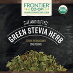 Frontier Co-op Stevia Herb, Cut and Sifted (Green), Certified Organic | 1 lb. Bulk Bag | Stevia rebaudiana Bertoni