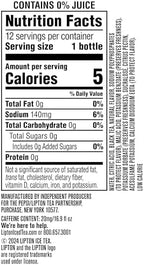Lipton Diet Peach Iced Tea, 16.9 Fl Oz Bottles (Pack of 12)