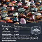 Ocean Jasper Healing Crystal Stone Set - 24 Pieces, 0.6" Natural & Polished Stones for Healing, Meditation, Reiki, Chakra, Crafting & Decoration