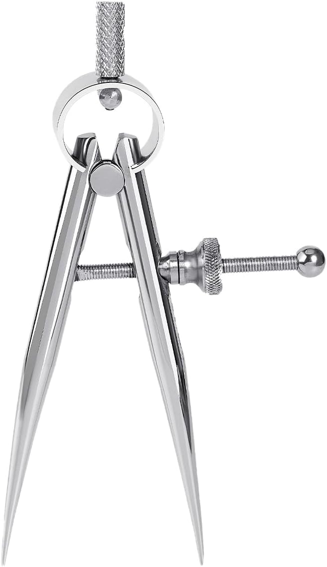 WUTA Spring Wing Divider 304 Stainless Steel Precision Scriber Caliper Tool Metal Dividers Adjustable Spacing Compass High Polished Round Leg for Drawing Circles, Leather Craft, Jewelry Design (Small)