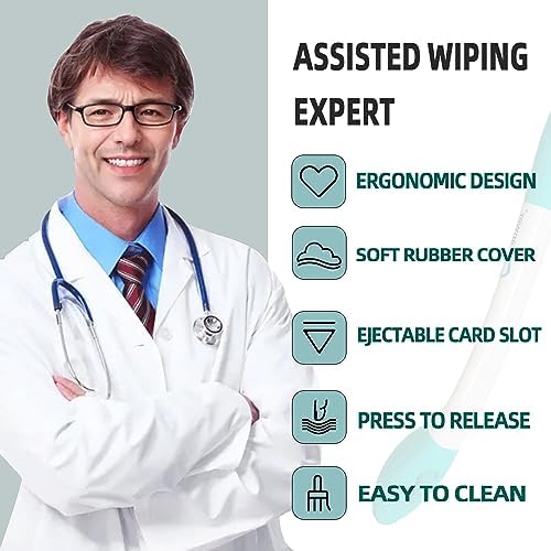 Fanwer Toilet Aids for Wiping Bottom - 15.7" Long Reach Comfort Butt Wiper Tools - Bottom Buddy Wiping aid Self Assist for Men, Women, Disabled,Elderly,Pregnant,and Back Surgery Recovery (2 Pack)