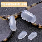 OPUGIT Eyeglass Nose Pad Covers, Slip-on Silicone Nose Pad for Glasses, Soft Eyeglass Repair Kit with Nose Piece Pads, Anti-Slip Eyewear Protective Covers Nose Bridge Pads(White,5 Pairs,L Size)