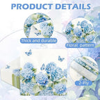 100 Pcs Hydrangea Floral Paper Napkins Blue Floral Butterfly Disposable Party Napkin 6.5" Luncheon Flower Hand Towel for Spring Summer Birthday Wedding Party Supplies (Hydrangea)
