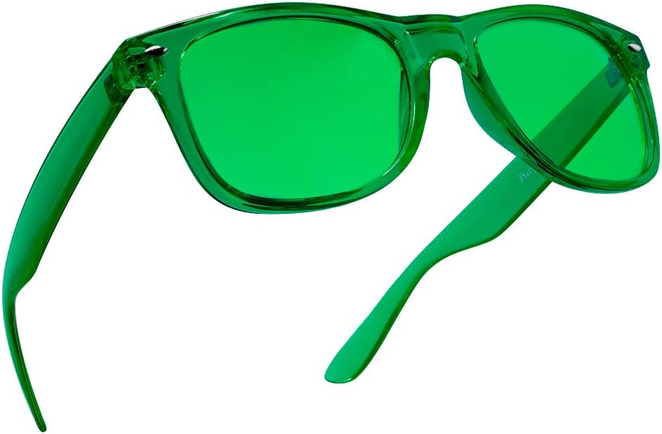 PURPLE CANYON Green Color Therapy Mood & Migraine Glasses Light Therapy Chakra Healing Glasses Chromotherapy Green Colored Lenses