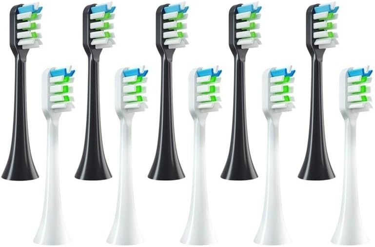 12 PCS Compatible with SOOCAS X3/X3U/X5 Brush Heads Replaceable Soft Electric Toothbrush Brush Vacuum Bristle Nozzles(12pcs Pink)(6black with 6white)