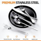 NICE KITCHEN Silverware set for 8,40 Pieces Premium Stainless Steel Silverware set,Mirror Polished Cutlery Set,Flatware Set for 8,Dishwasher Safe,Luster Series