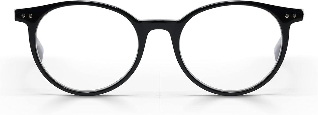 eyebobs - Case Closed | Premium Reading Glasses for Men and Women | Round Frame for Average Faces | Available in 0.0x - 4.0x