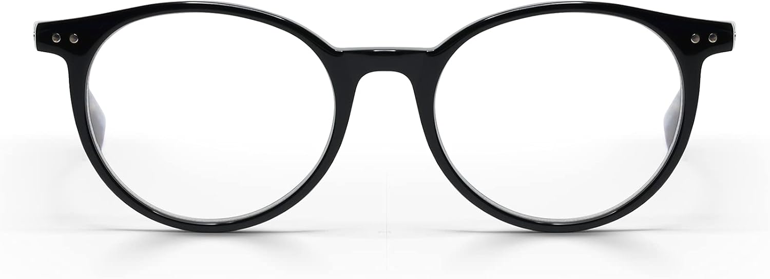 eyebobs - Case Closed | Premium Reading Glasses for Men and Women | Round Frame for Average Faces | Available in 0.0x - 4.0x