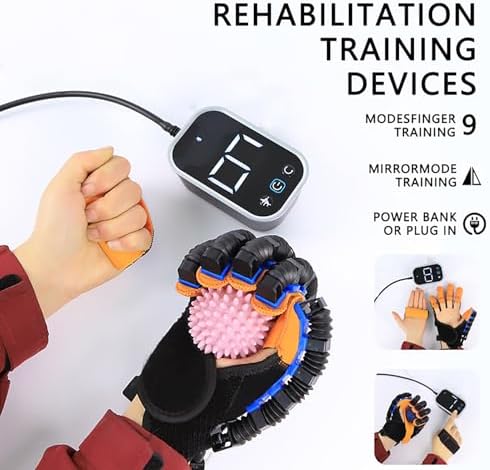 Rehabilitation Robot Gloves for Stroke Rehab, Hand Strengthening Devices, Speed Adjustable, with Split Finger Training and Mirror Training, Easy to Wear