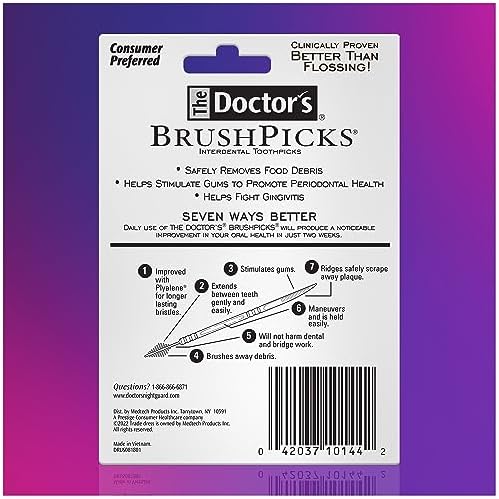 The Doctor's BrushPicks, Interdental Brushes & Dental Picks, Gently Remove Food Debris from Braces & Dental Work, 275 Count