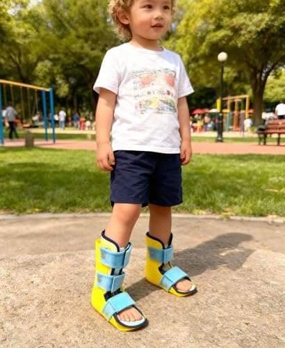 Pediatric Ankle Foot Orthosis Brace Adjustable AFO Splint with Straps for Kids Child Drop Foot Support Brace (Medium, Left foot)