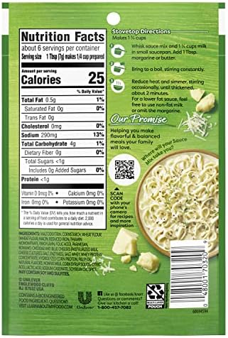 Knorr Sauce Mix Creamy Pasta Sauce For Simple Meals and Sides Alfredo Sauce No Artificial Flavors, No Added MSG 1.6 oz