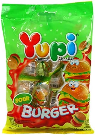 Yupi, Jelly Gummy, Burger, Sour, 108 g. [Pack of 2 pieces]
