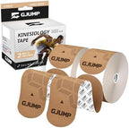 Kinesiology Tape, 40 Count Precut Strips 2 Rolls, Original Cotton Elastic Athletic Tape for Muscle Strain Relief & Joint Support, Waterproof & Breathable Sports Tape