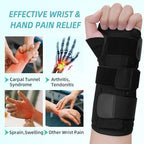 Carpal Tunnel Wrist Brace Night Support, Hand Brace with Metal Splint Stabilizer, Wrist Support Relief Pain from Tendonitis, Arthritis, Sprain, Carpal Tunnel Syndrome, RSI, TFCC - Left