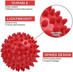 URAQT Spiky Massage Ball Set, 2 Pack Physical Therapy Massage Balls, Hard Lacrosse Ball & Spiky Massage Ball for Myofascial Release and Trigger Point Deep Tissue Massage (Red)