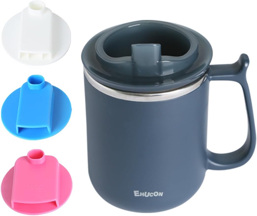 Dysphagia Regulating Drinking Cup for Swallowing Difficulty Adults with 5cc 10cc 15cc Sip Options, Limited Slow Flow Cup for Choke Prevention (Blue)
