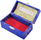 fengshuisale Feng Shui Chinese Health Balls (Blue with Phoenix and Dragon) 3.8cm/1.5" Red String Bracelet