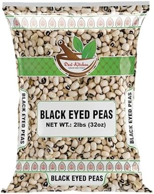 Desi Kitchen Black Eye Peas, Dried Cowpeas (Lobhia) 32oz (2lbs) ~ All Natural | Product of USA