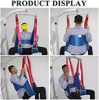Medical Lift Equipment,Full Body Transfer Belt Strap Patient Hoist Sling,Patient Lift Sling with Four Point Support,Reusable and Washable,507 lb Weight Capacity,B