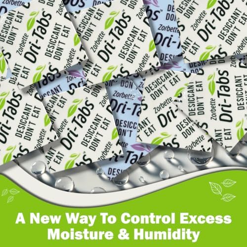 Dri-Tabs | Food-Safe Moisture Absorbers – Keep Fruits, Veggies, Snacks, Bread & More Fresher, Longer! Eco-Friendly, Plant Based Desiccant that Replaces Silica Gel Packets - 75pk (Green)