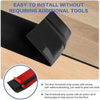Floor Transition Strip Vinyl Door Threshold Ramp Self Adhesive Carpet Edging Strip Doorway Edge Trim, Overlap Edge Reducer for Laminate Carpet, Floor, Tile (Black, 3/5" to 4/5", 3.3Ft)
