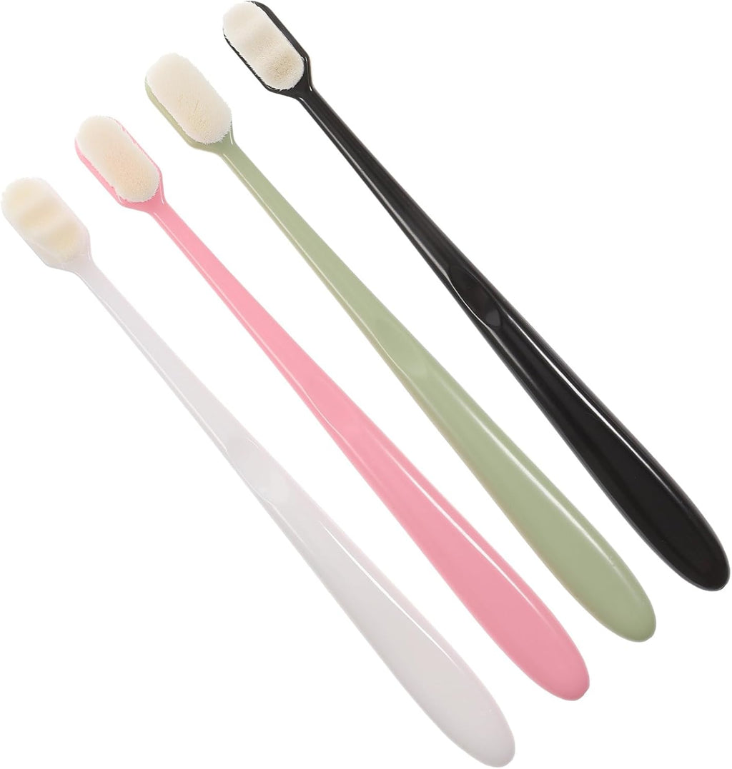 HEALLILY 4pcs Soft Bristle Toothbrushes for Adults, Ultra Soft Bristles, Manual Toothbrushes Suitable for Travel and Daily Oral Care
