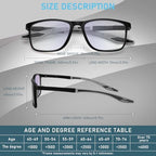 BLOEXCLU 6 Pack Reading Glasses for Men Sports Style Blue Light Blocking Readers with Spring Hinge Women Eyeglasses