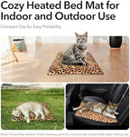 USB Heating Pad for Cat, Small Dog, 5V Safe Heated Pet Mat with 3-Temp, Hand Washable Warming Pad for Indoor Outdoor Use, Powered by Battery Operated Power Bank Car Charger (Black)