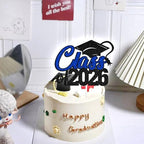 Aeryourtar Class of 2026 Cake Topper, Congrats Grad 2026 Graduation Cake Decor, So Proud of You, High School/College Graduate Celebration Party Decoration Supplies, Black and Blue Glitter