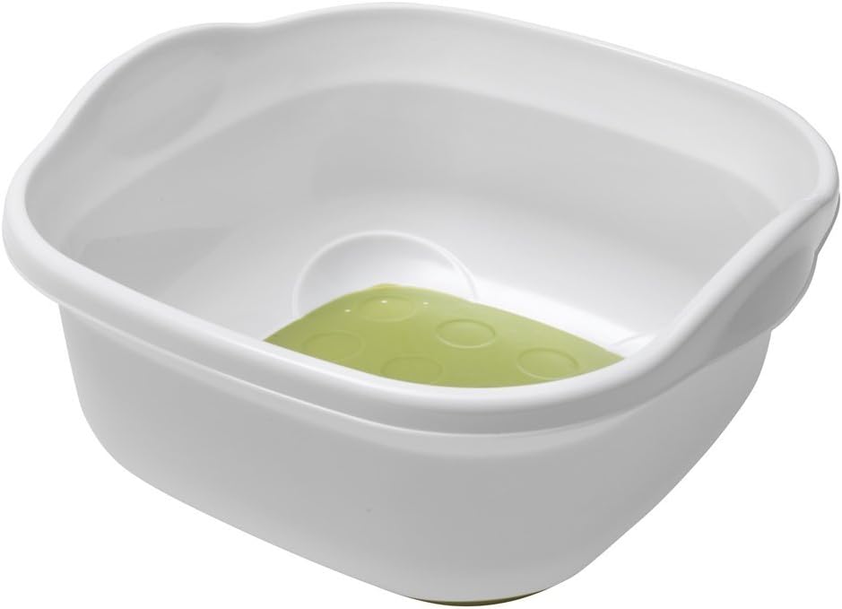 Addis 513672 Soft Touch Washing Up Bowl, White/Grass Green, 9L, Plastic