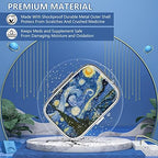 Pill Box 2 Compartment Small Pill Case,Portable for Pocket or Purse Pill Organizer Pill Container Holder to Hold Vitamins, Medication, Fish Oil and Supplements(Starry Night)