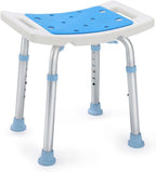 OasisSpace Shower Chair, Adjustable Bath Stool Chair for Inside Shower - Tool Free Anti-Slip Bench Bathtub Stool Seat with Durable Aluminum Legs for Elderly, Senior, Handicap & Disabled