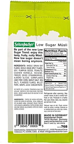 Seitenbacher Low Sugar Muesli Natural Cereal, 16 Ounce