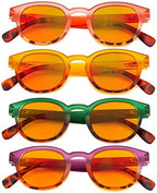 Eyekepper 4 Pack Ladies Computer Glasses - Blue Light Filter Readers for Women Anti Glare Reading Glasses Orange Tinted +1.50