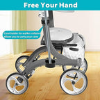 Cane Holder for Nitro Rollators with Flat Frame, Drive Walker Cane Holder, Adjustable Crutch Bracket for Wheelchairs, Rollators, Knee Scooters, Assistant Holder for Cane or Stick Users, Black