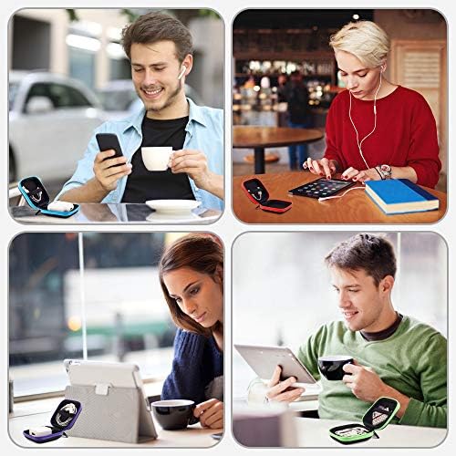 SUNGUY [5-Pack Earbud Case, Portable EVA Small Earbuds Carrying Case Storage Bag Organizer with Carabiners for Earphones, Earbuds, Earpieces, SD Memory Card, Camera Chips