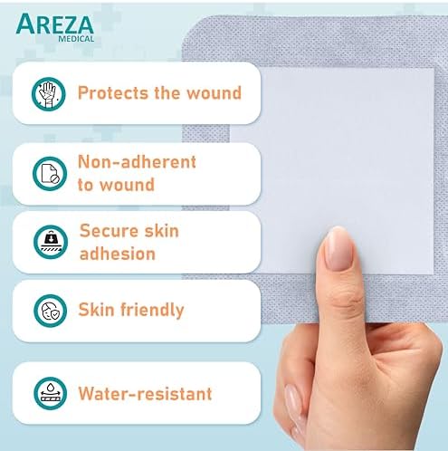 Areza Medical - Bordered Gauze Island Dressing - Wound Dressing - Latex Free - sterile - 6" x 6" - 30 per Box