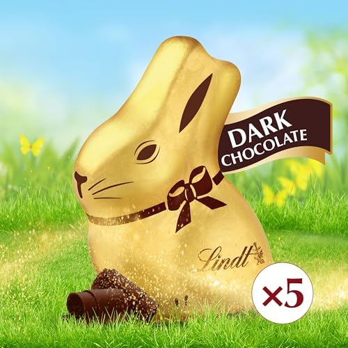 Lindt GOLD BUNNY Dark Chocolate, Hollow Mini Dark Chocolate Candy Bunny, 1.7 oz. Pack